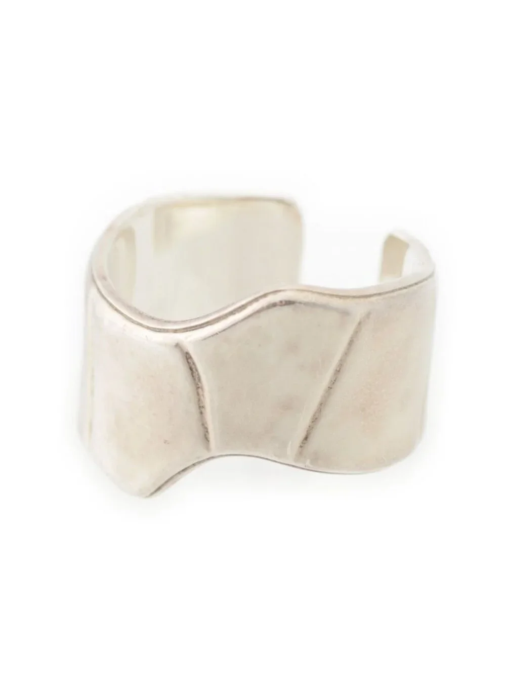 Hermes Memoire Croco Bamboo Pattern Ring Ali Silver